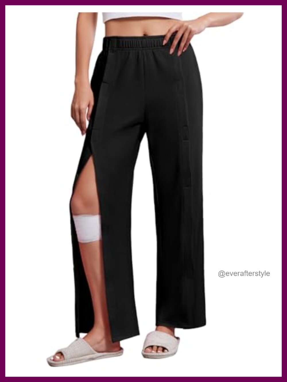 Women's Tear Away Pants with Pockets Adaptive Post Surgery Hip Knee Leg Lounge